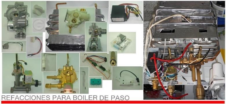 REFACCIONES REEMPLAZABLES BOILER DE PASO