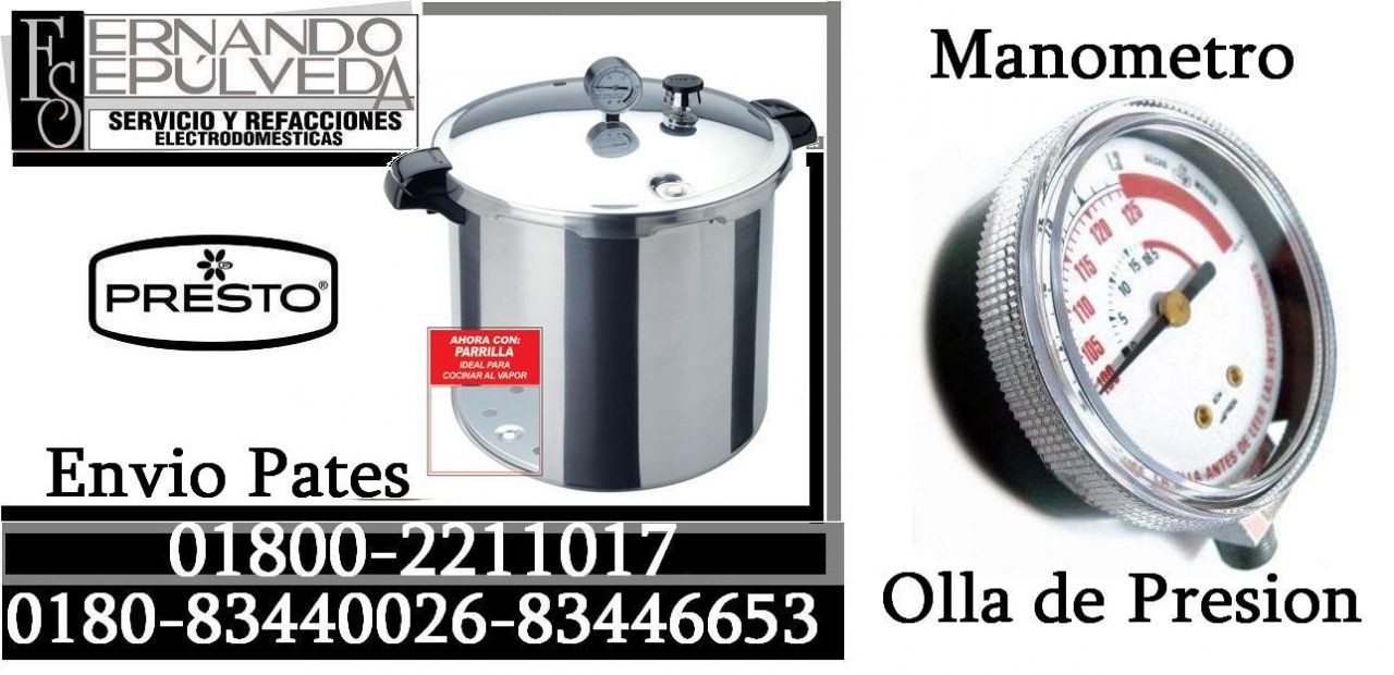 MANOMETRO PARA OLLA EXPRESS O DE PRESIÓN PRESTO.