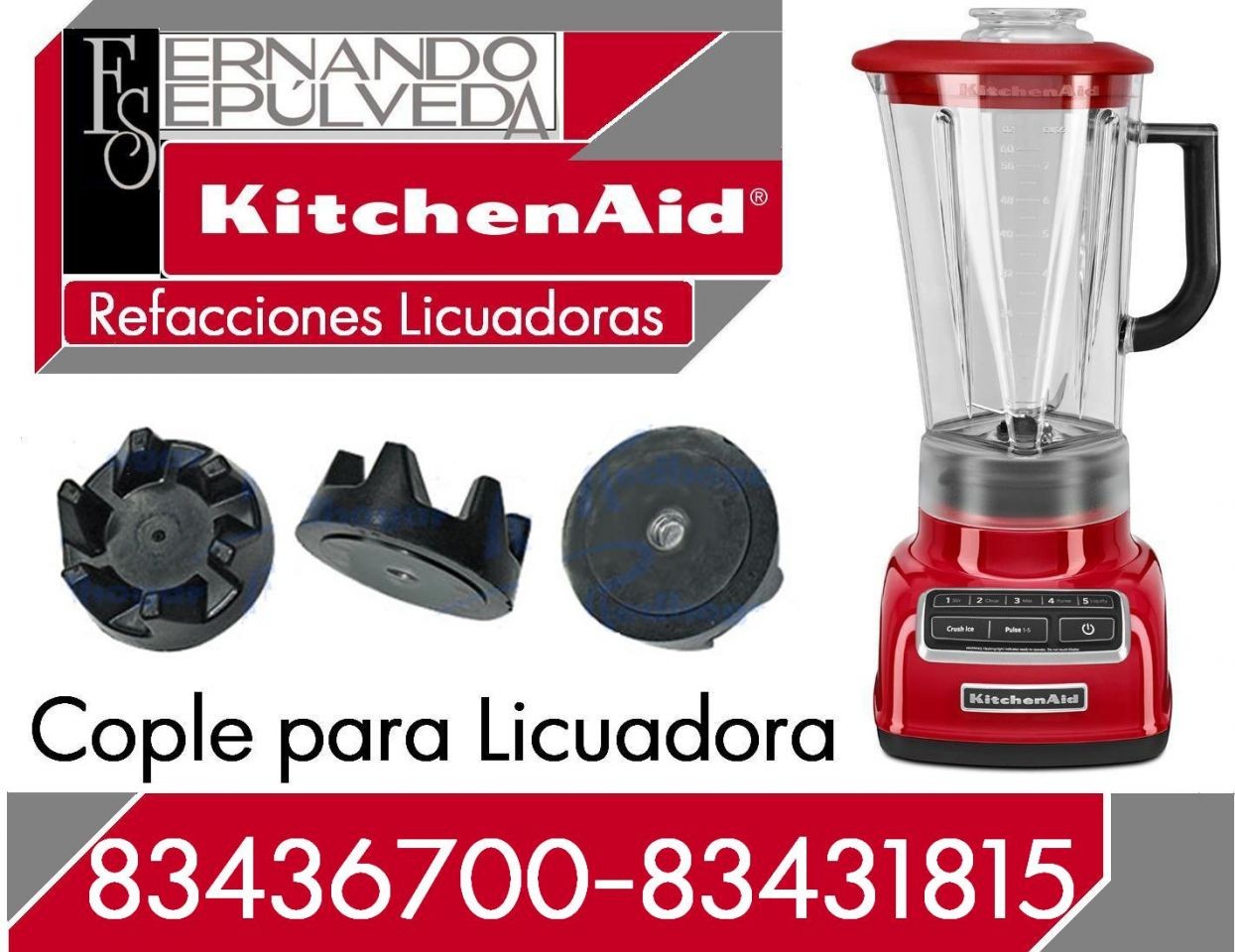 COPLE PARA LICUADORA KITCHENAID Y CAMBIO DEL MISMO.