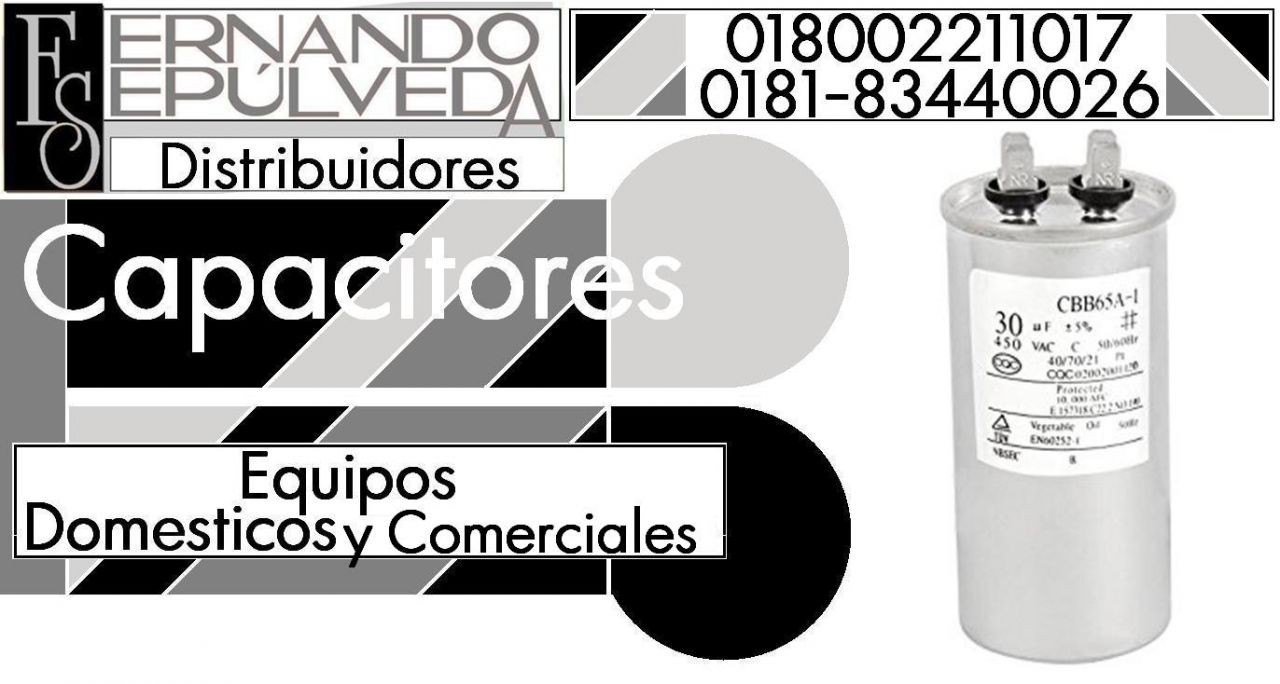 CAPACITORES PARA LAVADORAS, REFRIGERADORES
