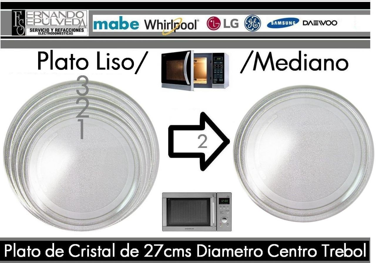 PLATO CRISTAL LISO PARA MICROONDAS DE TAMAÑO MEDIANO