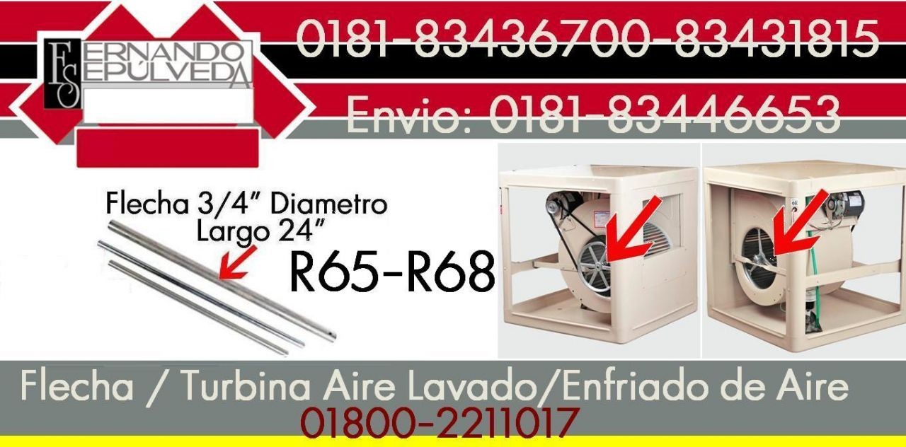 FLECHAS PARA AIRE LAVADO O AIRE EVAPORATIVO R65-R68