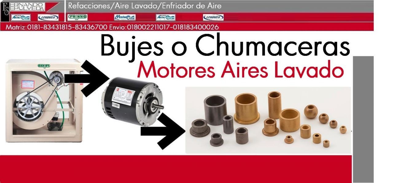 BUJES O CHUMACERAS PARA MOTORES DE AIRES LAVADOS